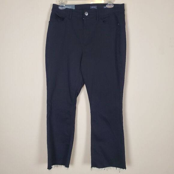 J. Jill Denim Black Kick Flare Ankle Cut Off Jeans Size q0 - Picture 1 of 8